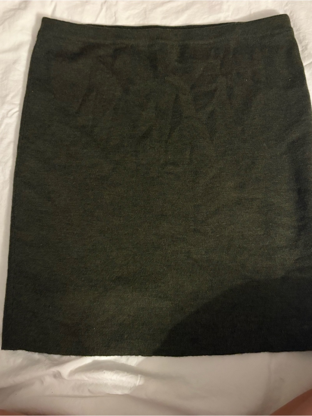 Eileen Fisher Classic Olive Knit Skirt M